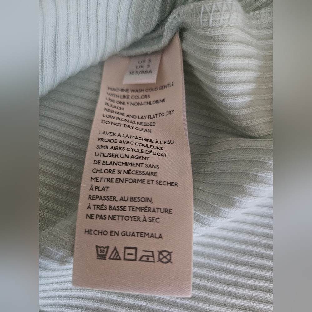Maeve By Anthropologie Light Green/Sea Blue Long Sleeve Mock Neck Top - Picture 10 of 11